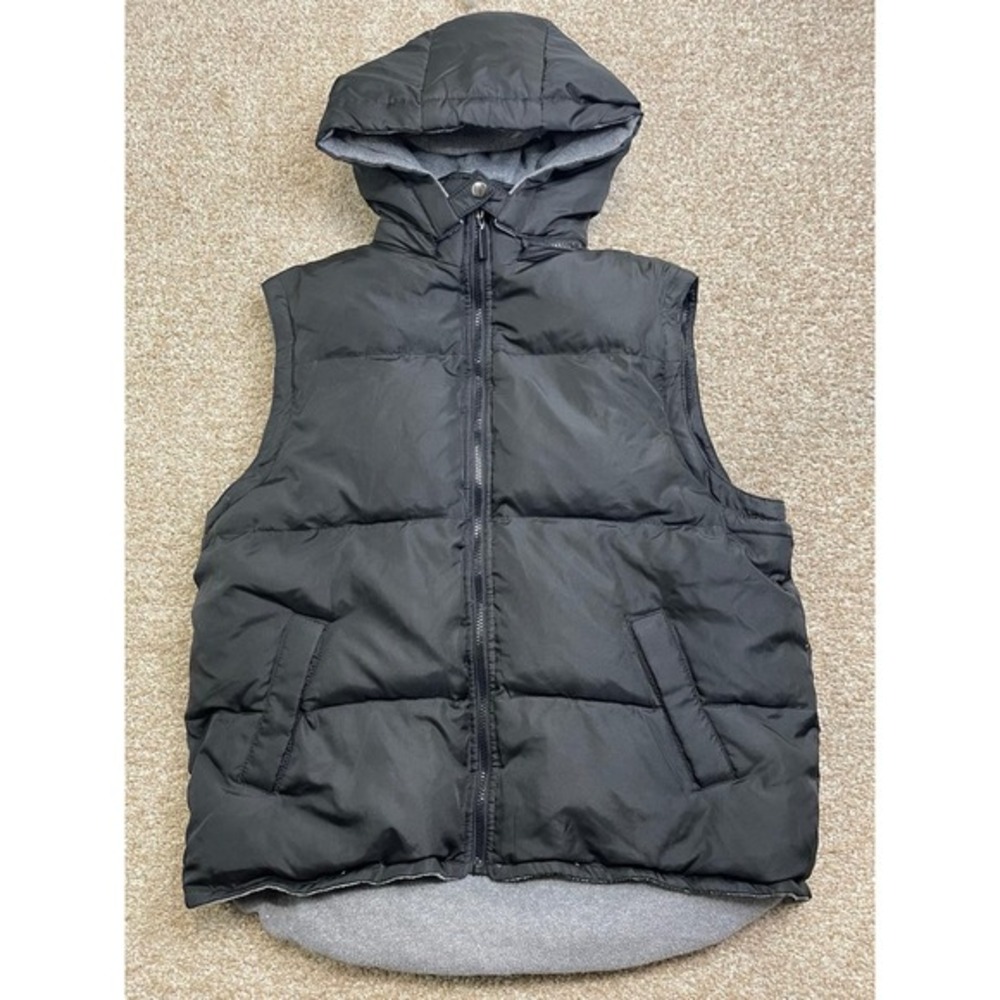 Brandon Thomas Survival Gear Puffer Vest Hooded Black Zip Up Men's Size M‎
